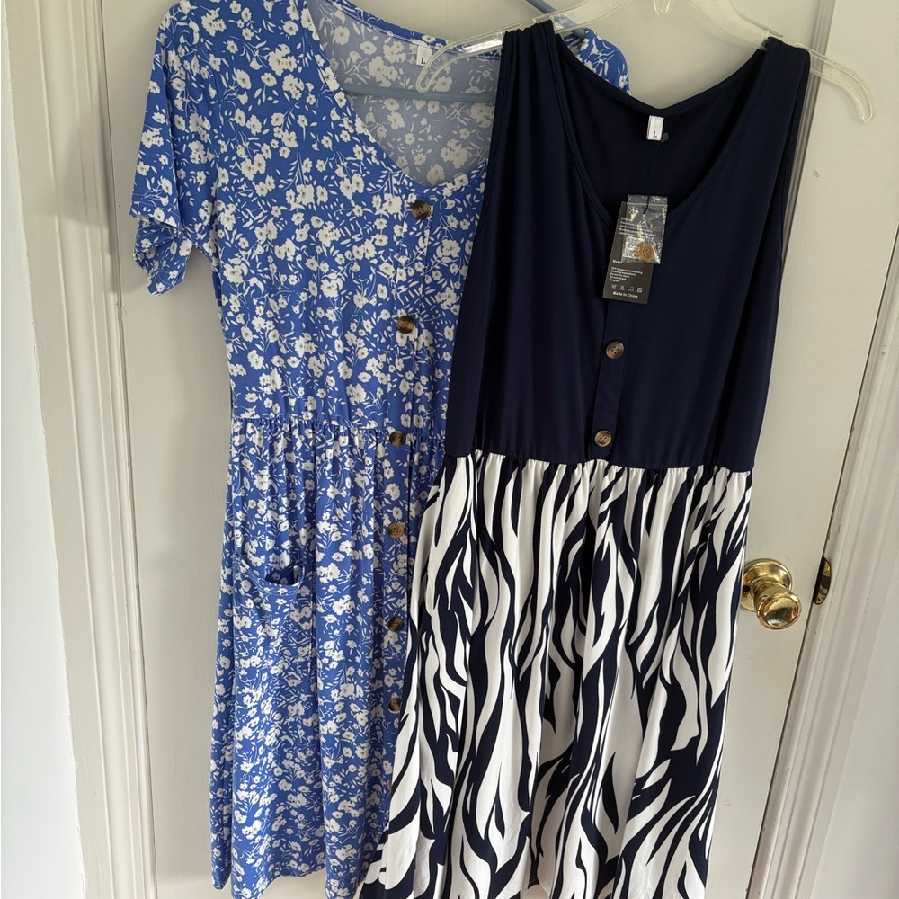 Floral Blue and Zebra print Dresses
